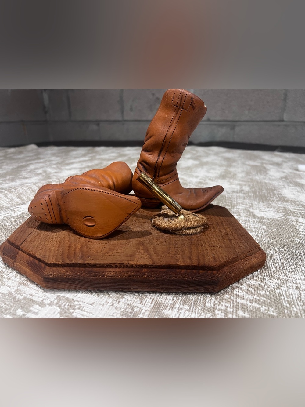 Miniature Cowboy Boots Desk Decor with Pen Holder